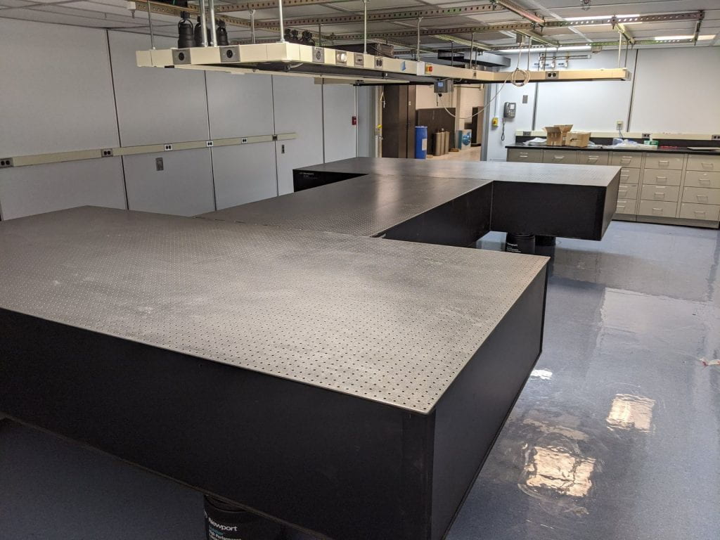 I-shaped optical table in lab